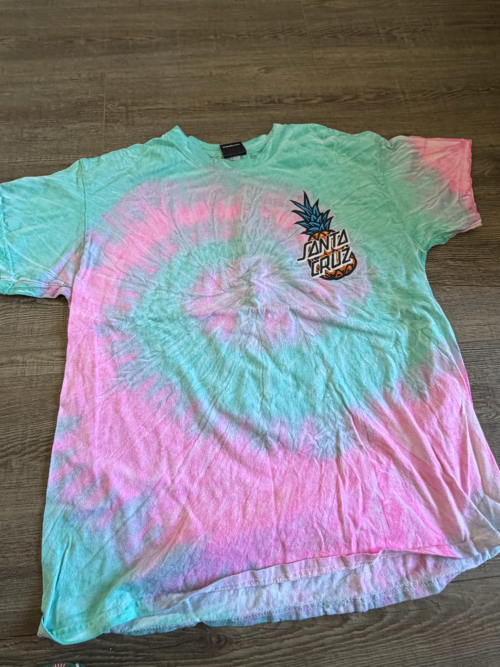 Santa Cruz Skateboards Tie-Dye Tee - Pink & Aqua